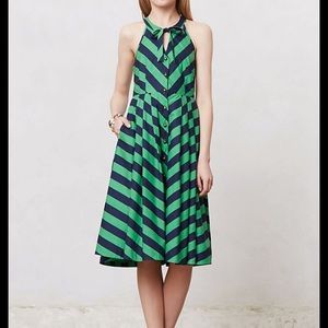 Anthropologie Girl From Savoy emerald/blue dress